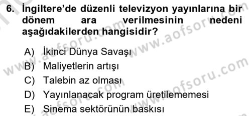 Hareketli Görüntünün Tarihi Dersi 2025 - 2026 Yılı (Vize) Ara Sınav Soruları 6. Soru