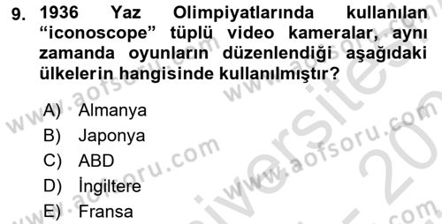 Hareketli Görüntünün Tarihi Dersi 2025 - 2026 Yılı (Vize) Ara Sınav Soruları 9. Soru
