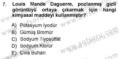 Fotoğraf Tarihi Dersi Ara Sınavı Deneme Sınav Soruları 7. Soru