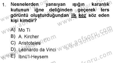 Fotoğraf Tarihi Dersi 2012 - 2013 Yılı (Final) Dönem Sonu Sınav Soruları 1. Soru