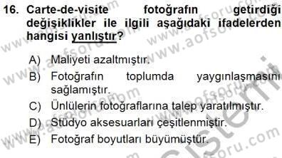 Fotoğraf Tarihi Dersi Ara Sınavı Deneme Sınav Soruları 16. Soru
