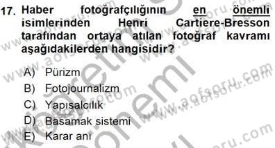 Fotoğraf Tarihi Dersi 2015 - 2016 Yılı (Final) Dönem Sonu Sınav Soruları 17. Soru