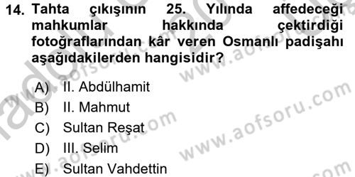 Fotoğraf Tarihi Dersi 2016 - 2017 Yılı 3 Ders Sınav Soruları 14. Soru