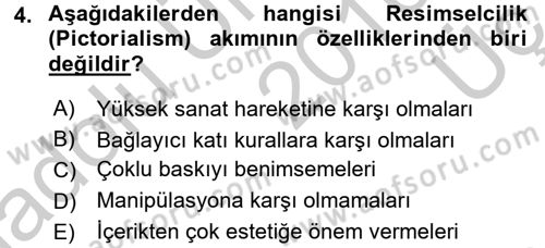 Fotoğraf Tarihi Dersi 2016 - 2017 Yılı 3 Ders Sınav Soruları 4. Soru