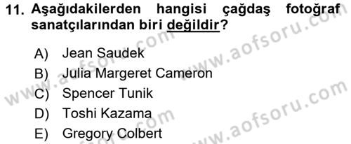 Fotoğraf Tarihi Dersi 2016 - 2017 Yılı (Final) Dönem Sonu Sınav Soruları 11. Soru