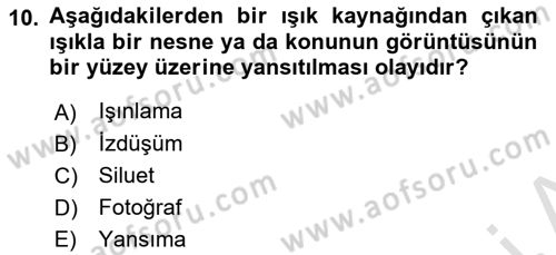 Fotoğraf Tarihi Dersi Ara Sınavı Deneme Sınav Soruları 10. Soru