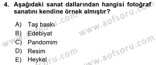 Fotoğraf Tarihi Dersi 2017 - 2018 Yılı (Final) Dönem Sonu Sınav Soruları 4. Soru