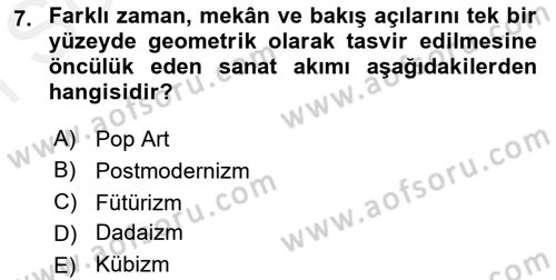 Fotoğraf Tarihi Dersi 2017 - 2018 Yılı (Final) Dönem Sonu Sınav Soruları 7. Soru