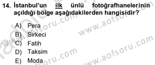 Fotoğraf Tarihi Dersi 2018 - 2019 Yılı 3 Ders Sınav Soruları 14. Soru