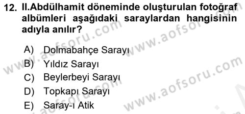 Fotoğraf Tarihi Dersi 2018 - 2019 Yılı (Final) Dönem Sonu Sınav Soruları 12. Soru