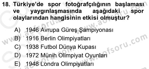 Fotoğraf Tarihi Dersi 2018 - 2019 Yılı (Final) Dönem Sonu Sınav Soruları 18. Soru