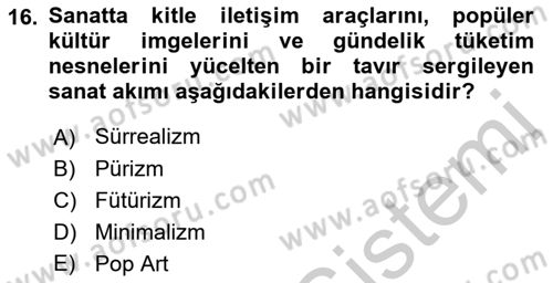 Fotoğraf Tarihi Dersi 2018 - 2019 Yılı Yaz Okulu Sınav Soruları 16. Soru