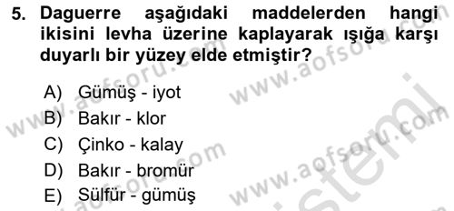 Fotoğraf Tarihi Dersi 2019 - 2020 Yılı (Vize) Ara Sınavı 5. Soru