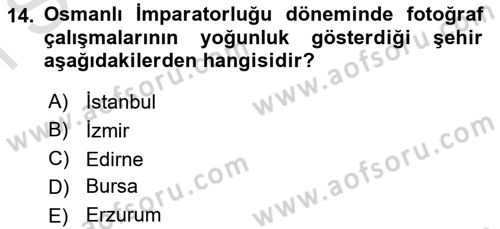Fotoğraf Tarihi Dersi 2019 - 2020 Yılı (Final) Dönem Sonu Sınav Soruları 14. Soru