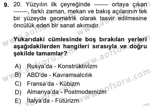 Fotoğraf Tarihi Dersi 2019 - 2020 Yılı (Final) Dönem Sonu Sınav Soruları 9. Soru