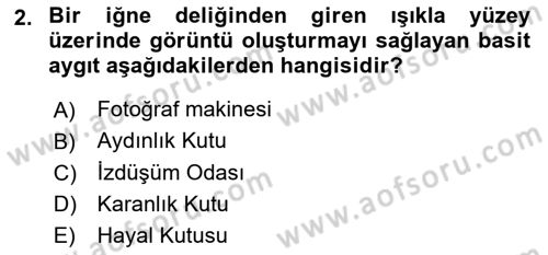 Fotoğraf Tarihi Dersi 2020 - 2021 Yılı Yaz Okulu Sınav Soruları 2. Soru