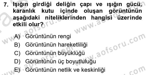 Fotoğraf Tarihi Dersi Ara Sınavı Deneme Sınav Soruları 7. Soru