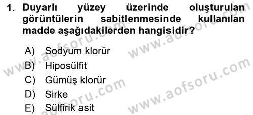 Fotoğraf Tarihi Dersi 2021 - 2022 Yılı (Final) Dönem Sonu Sınav Soruları 1. Soru