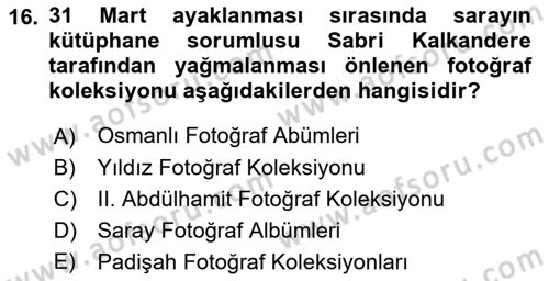 Fotoğraf Tarihi Dersi 2021 - 2022 Yılı Yaz Okulu Sınav Soruları 16. Soru