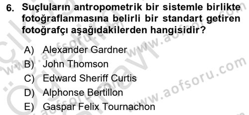 Fotoğraf Tarihi Dersi 2021 - 2022 Yılı Yaz Okulu Sınav Soruları 6. Soru