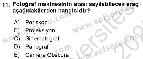 Fotoğraf Tarihi Dersi Ara Sınavı Deneme Sınav Soruları 11. Soru