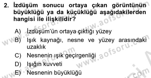 Fotoğraf Tarihi Dersi Ara Sınavı Deneme Sınav Soruları 2. Soru