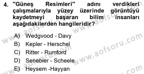 Fotoğraf Tarihi Dersi Ara Sınavı Deneme Sınav Soruları 4. Soru