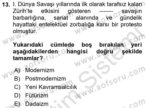Fotoğraf Tarihi Dersi 2022 - 2023 Yılı Yaz Okulu Sınav Soruları 13. Soru