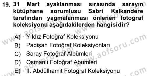 Fotoğraf Tarihi Dersi 2022 - 2023 Yılı Yaz Okulu Sınav Soruları 19. Soru