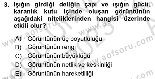 Fotoğraf Tarihi Dersi 2023 - 2024 Yılı (Vize) Ara Sınav Soruları 3. Soru