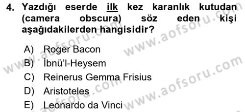 Fotoğraf Tarihi Dersi 2023 - 2024 Yılı (Vize) Ara Sınav Soruları 4. Soru