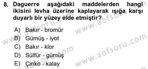 Fotoğraf Tarihi Dersi 2023 - 2024 Yılı (Vize) Ara Sınav Soruları 8. Soru