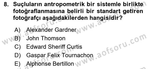 Fotoğraf Tarihi Dersi 2023 - 2024 Yılı Yaz Okulu Sınav Soruları 8. Soru