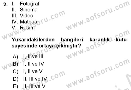 Fotoğraf Tarihi Dersi 2024 - 2025 Yılı (Vize) Ara Sınav Soruları 2. Soru