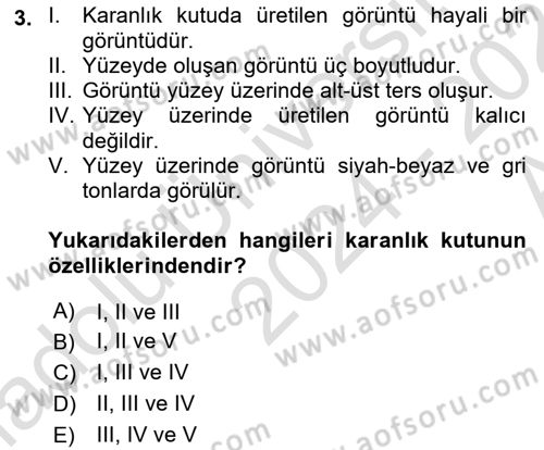 Fotoğraf Tarihi Dersi 2024 - 2025 Yılı (Vize) Ara Sınav Soruları 3. Soru