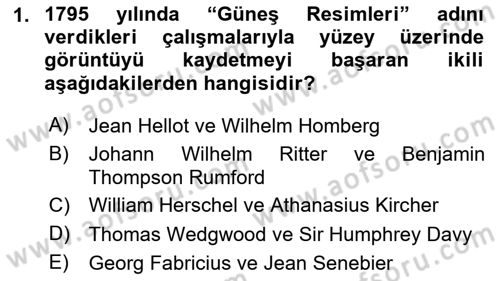 Fotoğraf Tarihi Dersi 2024 - 2025 Yılı (Final) Dönem Sonu Sınav Soruları 1. Soru