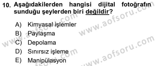 Fotoğraf Tarihi Dersi 2024 - 2025 Yılı (Final) Dönem Sonu Sınav Soruları 10. Soru