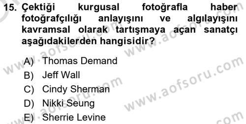 Fotoğraf Tarihi Dersi 2024 - 2025 Yılı Yaz Okulu Sınav Soruları 15. Soru