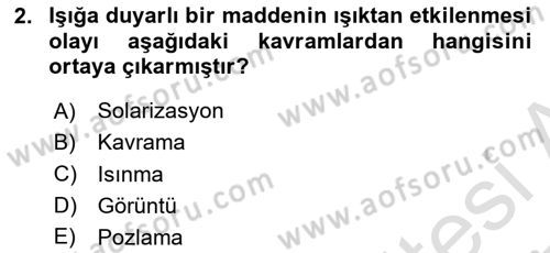 Fotoğraf Tarihi Dersi 2024 - 2025 Yılı Yaz Okulu Sınav Soruları 2. Soru