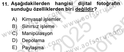 Fotoğraf Tarihi Dersi 2025 - 2026 Yılı (Final) Dönem Sonu Sınav Soruları 11. Soru