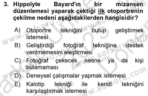 Fotoğraf Tarihi Dersi 2025 - 2026 Yılı (Final) Dönem Sonu Sınav Soruları 3. Soru