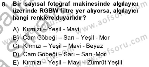 Sayısal Fotoğrafa Giriş Dersi 2013 - 2014 Yılı (Vize) Ara Sınav Soruları 8. Soru