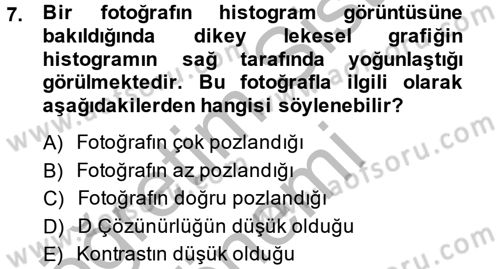 Sayısal Fotoğrafa Giriş Dersi 2013 - 2014 Yılı (Final) Dönem Sonu Sınav Soruları 7. Soru