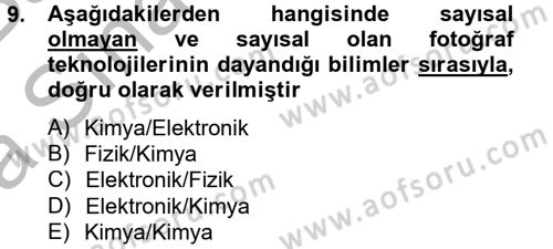 Sayısal Fotoğrafa Giriş Dersi 2014 - 2015 Yılı (Vize) Ara Sınav Soruları 9. Soru