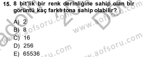 Sayısal Fotoğrafa Giriş Dersi 2014 - 2015 Yılı (Final) Dönem Sonu Sınav Soruları 15. Soru