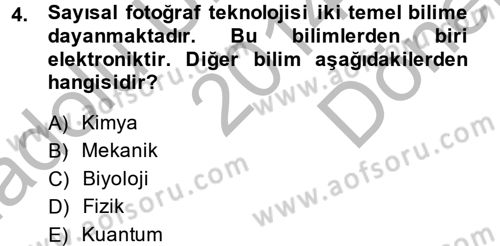 Sayısal Fotoğrafa Giriş Dersi 2014 - 2015 Yılı (Final) Dönem Sonu Sınav Soruları 4. Soru