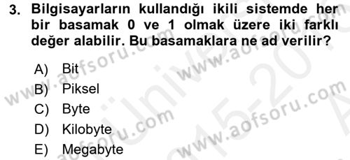 Sayısal Fotoğrafa Giriş Dersi 2015 - 2016 Yılı (Vize) Ara Sınav Soruları 3. Soru