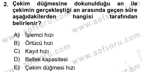 Sayısal Fotoğrafa Giriş Dersi 2015 - 2016 Yılı Tek Ders Sınav Soruları 2. Soru