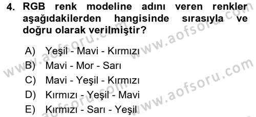 Sayısal Fotoğrafa Giriş Dersi 2015 - 2016 Yılı Tek Ders Sınav Soruları 4. Soru
