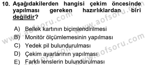 Sayısal Fotoğrafa Giriş Dersi 2016 - 2017 Yılı (Vize) Ara Sınav Soruları 10. Soru